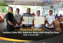  Jembatan Cindur-RBS, Hadiah untuk Warga Dua Rokan