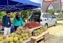 Tugu JK Dipadati Pedagang Durian Musiman